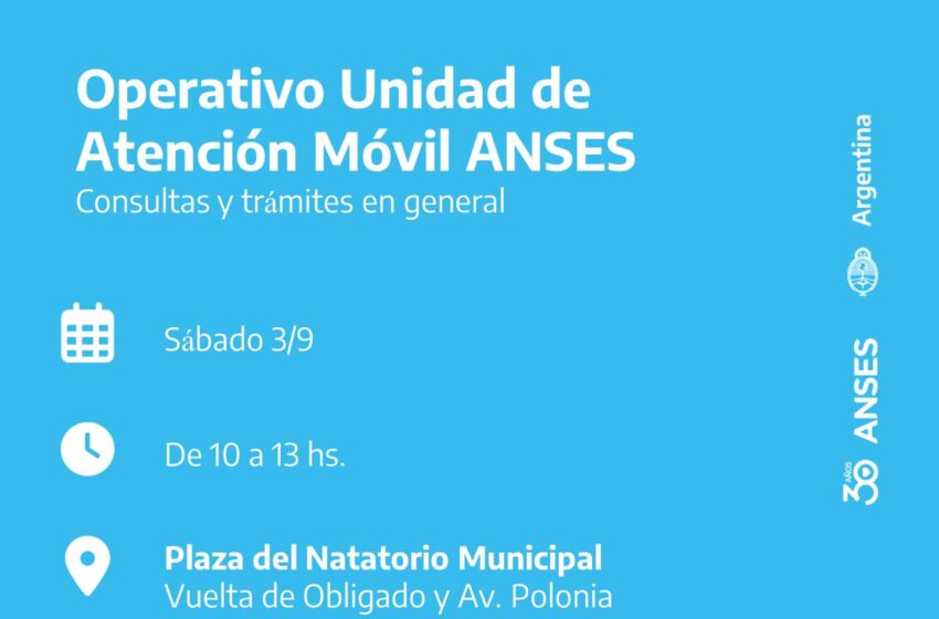  Este sábado, la UDAM se instalará en la Plaza del Natatorio Municipal, allí podrás realizar todos tus trámites y consultas.