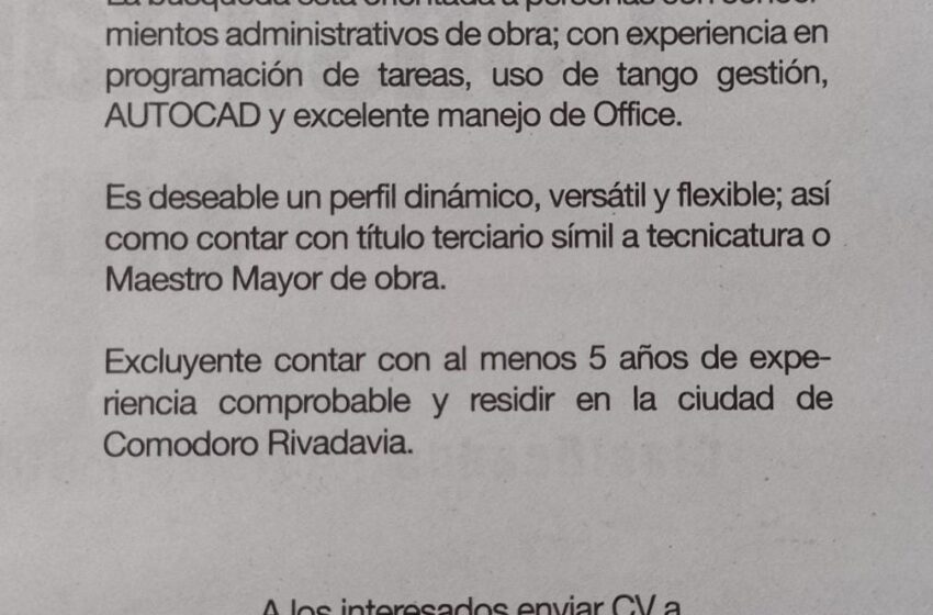  Estas buscando trabajo?