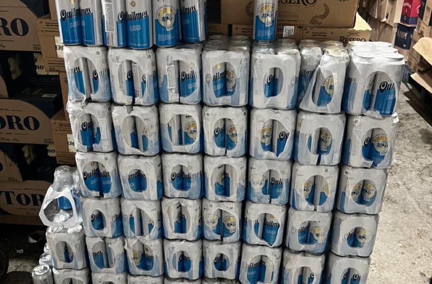  Fiscalización secuestró 1200 latas de cerveza de un supermercado chino