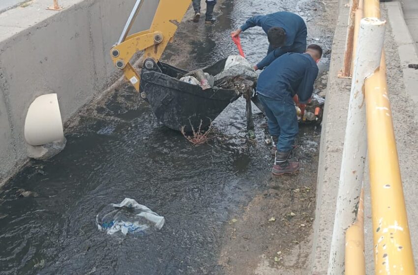   Continúan las tareas de limpieza y mantenimiento en el canal de Avenida Roca