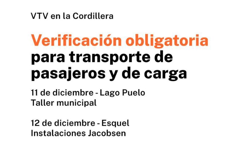  Provincia realizará nuevas jornadas de Verificación Técnica Vehicular en la cordillera