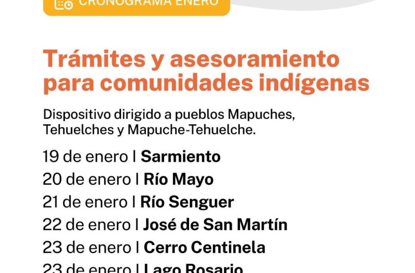  El Gobierno del Chubut realizará un amplio operativo de trámites y asesoramiento a Comunidades Indígenas