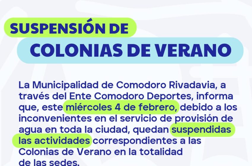  COMUNICADO POR SUSPENSIÓN DE COLONIAS DE VERANO