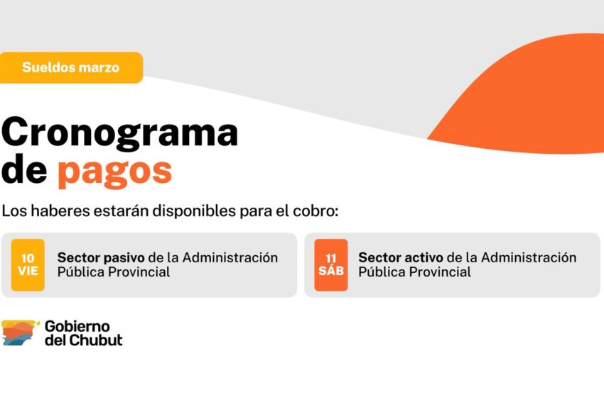  Provincia deposita el jueves los haberes para agentes pasivos y el viernes para trabajadores en actividad de la Administración Pública
