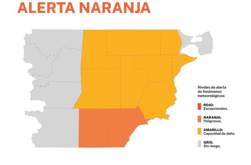  Emitieron una alerta alerta naranja por lluvias en la zona sur de Chubut