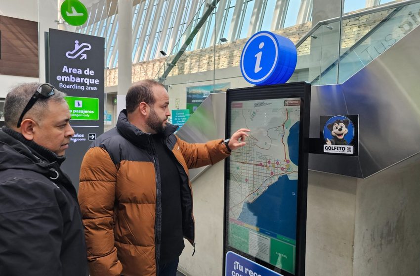  Comodoro Turismo instaló un tótem interactivo para viajeros en el Aeropuerto Internacional Gral. Mosconi